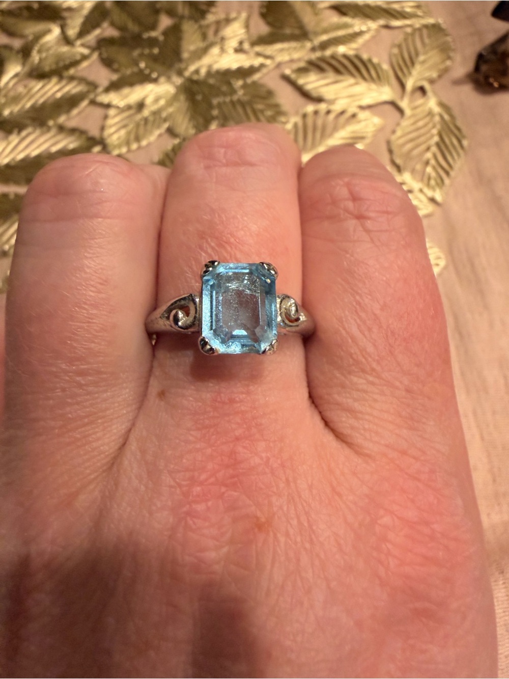 Avon Blue Gemstone Silver Ring - Women Jewelry